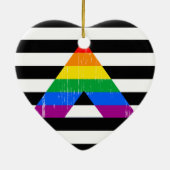 Straight Ally Pride in nood Keramisch Ornament (Achterkant)