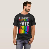 Straight Ally Pride Rainbow Hearts LHBT T-shirt (Voorkant volledig)