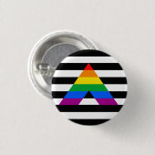 Straight Ally Pride Ronde Button 3,2 Cm (Voorkant /achterkant)