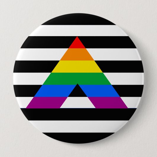 Straight Ally Pride Ronde Button 4,0 Cm (Voorkant)