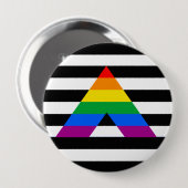 Straight Ally Pride Ronde Button 4,0 Cm (Voorkant /achterkant)