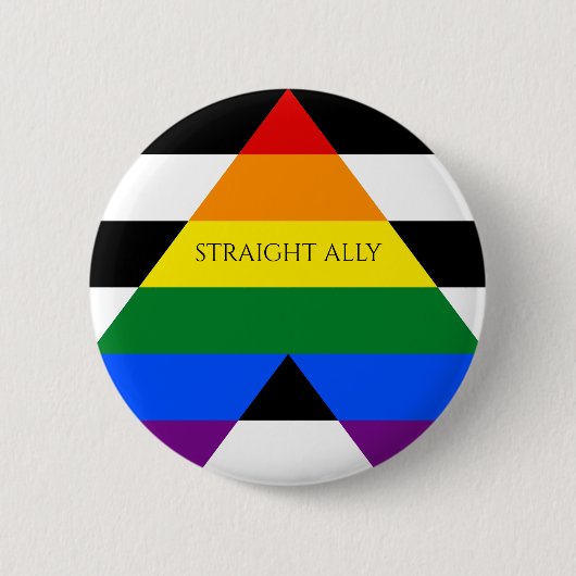 Straight Ally Pride Ronde Button 5,7 Cm (Voorkant)