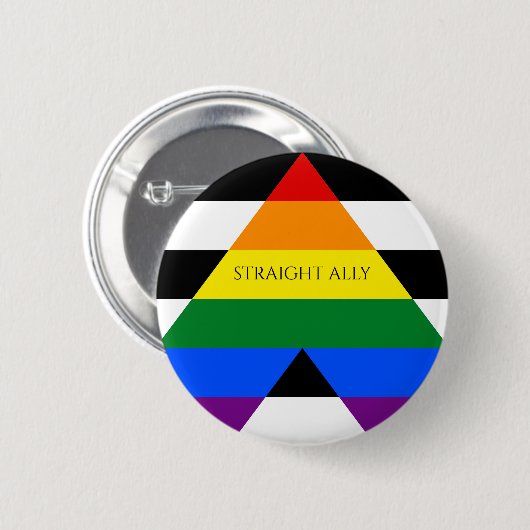 Straight Ally Pride Ronde Button 5,7 Cm (Voorkant /achterkant)