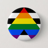Straight Ally Pride Ronde Button 5,7 Cm (Voorkant)