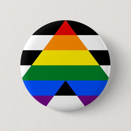 Straight Ally Pride Ronde Button 5,7 Cm (Voorkant)