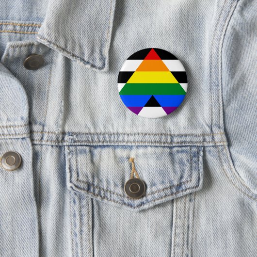 Straight Ally Pride Ronde Button 5,7 Cm (In situ)