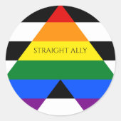 Straight Ally Pride Ronde Sticker (Voorkant)