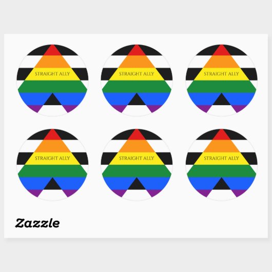 Straight Ally Pride Ronde Sticker (Vel)