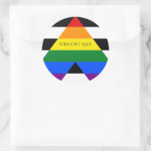 Straight Ally Pride Ronde Sticker (Tas)