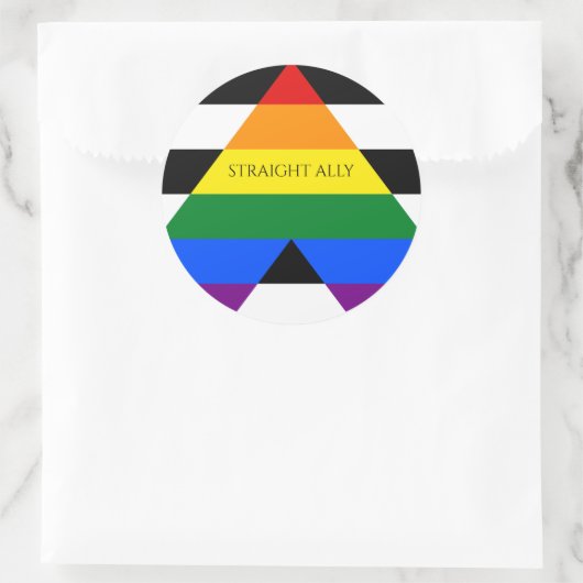 Straight Ally Pride Ronde Sticker (Tas)