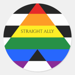 Straight Ally Pride Ronde Sticker