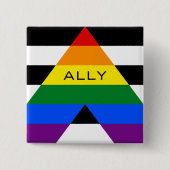 Straight Ally Pride Vierkante Button 5,1 Cm (Voorkant)