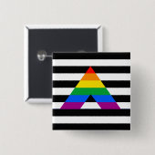 Straight Ally Pride Vierkante Button 5,1 Cm (Voorkant /achterkant)