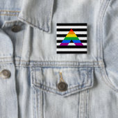 Straight Ally Pride Vierkante Button 5,1 Cm (In situ)