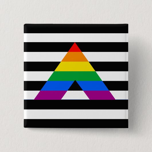 Straight Ally Pride Vierkante Button 5,1 Cm (Voorkant)