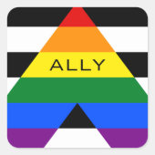 Straight Ally Pride Vierkante Sticker (Voorkant)