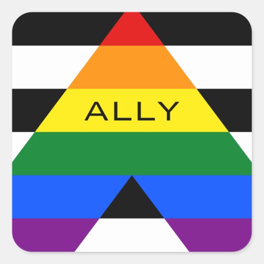 Straight Ally Pride Vierkante Sticker (Voorkant)