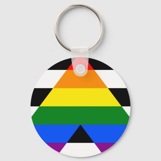 Straight Ally voor Lgbtq+ community Pride flag Sleutelhanger (Voorkant)
