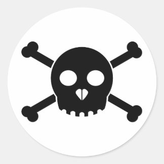 Straight Black Deth's Head Sticker