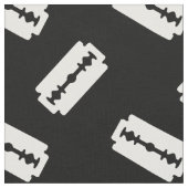 Straight Edge Razor Blade Pattered Black Stof (Close Up)