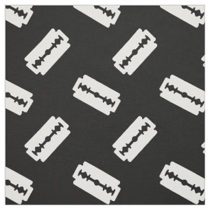 Straight Edge Razor Blade Pattered Black Stof