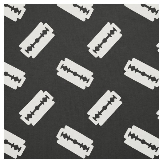 Straight Edge Razor Blade Pattered Black Stof (Swatch)