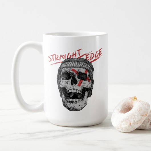 Straight Edge Schedel Koffiemok (Met donut)