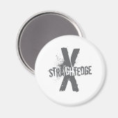 Straight Edge X donkergrijs Magneet (Voorkant / Achterkant)