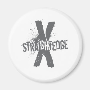 Straight Edge X donkergrijs Magneet