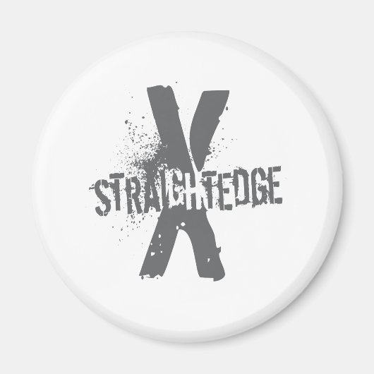 Straight Edge X donkergrijs Magneet (Voorkant)