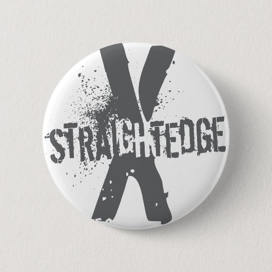 Straight Edge X donkergrijs Ronde Button 5,7 Cm (Voorkant)