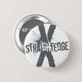 Straight Edge X donkergrijs Ronde Button 5,7 Cm (Voorkant /achterkant)