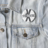 Straight Edge X donkergrijs Ronde Button 5,7 Cm (In situ)