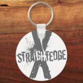 Straight Edge X donkergrijs Sleutelhanger (Voorkant)