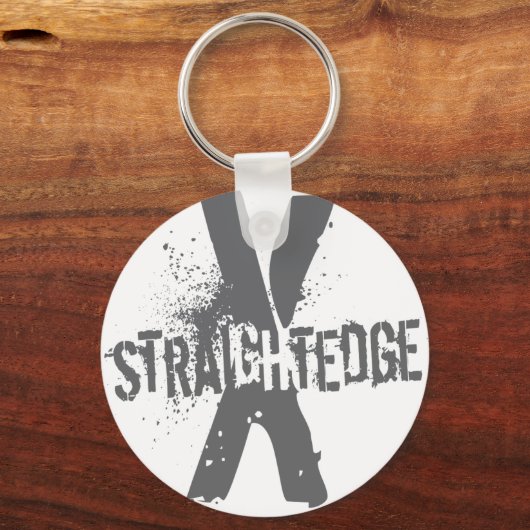 Straight Edge X donkergrijs Sleutelhanger (Voorkant)