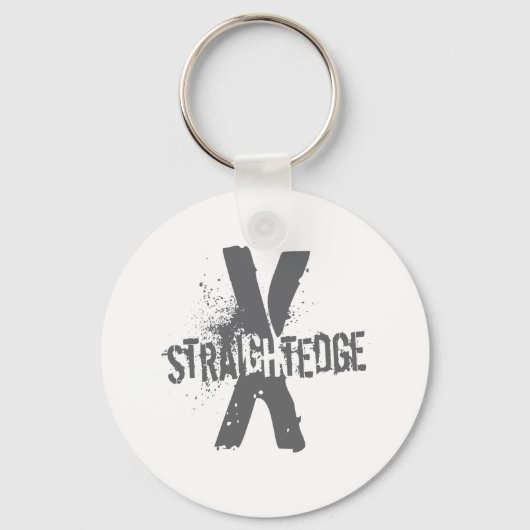 Straight Edge X donkergrijs Sleutelhanger (Voorkant)