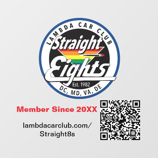 Straight Eights Window Cling 4x4 Raamsticker (Vel)