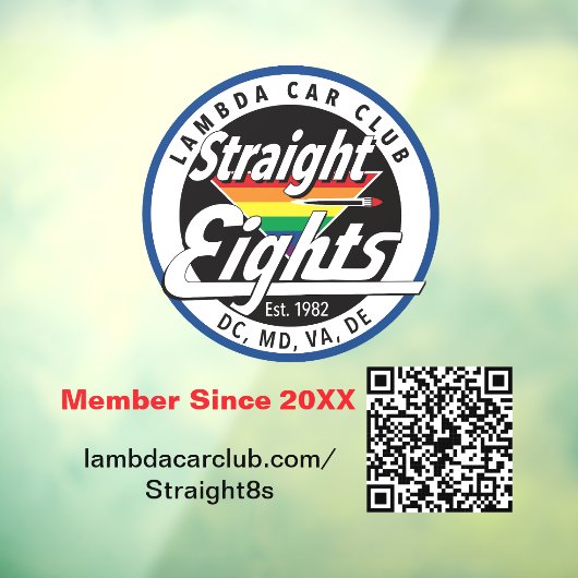 Straight Eights Window Cling 4x4 Raamsticker (Vel 3)