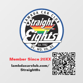 Straight Eights Window Cling 5x5 Raamsticker