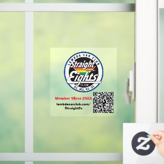 Straight Eights Window Cling 5x5 Raamsticker