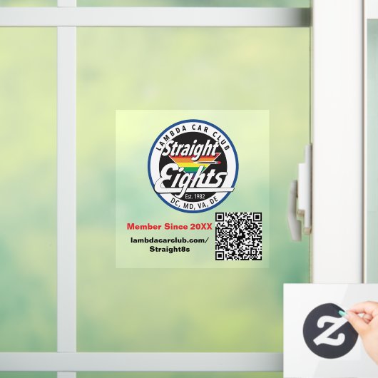 Straight Eights Window Cling 5x5 Raamsticker (Huis)