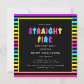 Straight fire neon teen boys birthday  kaart (Voorkant)