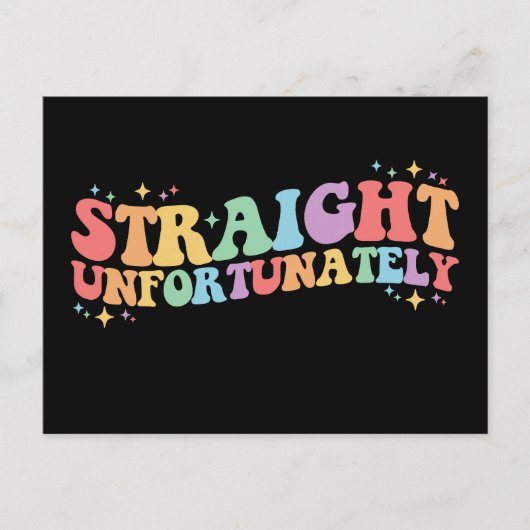 Straight Helaas Groovy LGBTQ Gay Lesbisch Briefkaart (Voorkant)