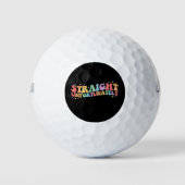 Straight Helaas Groovy LGBTQ Gay Lesbisch Golfballen (Voorkant)