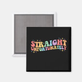 Straight Helaas Groovy LGBTQ Gay Lesbisch Magneet (Voorkant / Achterkant)