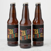 Straight Helaas Groovy LGBTQ Pride Gay Bier Etiket (Flessen)