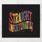 Straight Helaas Groovy LGBTQ Pride Gay Bier Etiket (Enkel label)