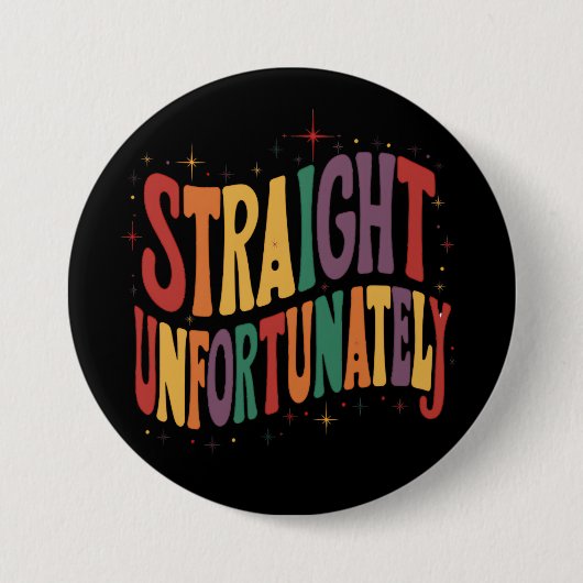 Straight Helaas Groovy LGBTQ Pride Gay Ronde Button 7,6 Cm (Voorkant)