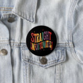 Straight Helaas Groovy LGBTQ Pride Gay Ronde Button 7,6 Cm (In situ)