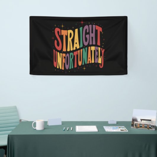 Straight Helaas Groovy LGBTQ Pride Gay Spandoek (Beurs)